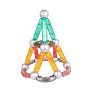 Desain baru 35 buah Diy mainan bangunan magnetik stik magnet montesori dan mainan bola mainan konstruksi magnetik