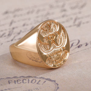 Anello con Sigillo Aquila Eroica da Uomo, Gioiello Vintage da Dito - Product Image 4