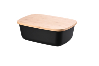 Conteneur de rangement pour pain de grande capacité en gros, boîte à pain en plastique pour la cuisine, boîte à pain avec couvercle en bambou