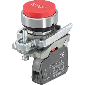Interruptor de botón eléctrico de cabeza plana 1NO retorno por resorte interruptores de botón momentáneos de 22mm - Product Image 2