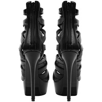 Bottes sandales romaines sexy à plateforme et bout ouvert, à découpes style cage, à lanières, à talons hauts, avec fermeture éclair arrière, pour femmes grandes tailles