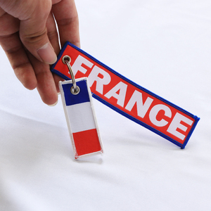 Porte-clés tissé brodé <span class=keywords><strong>personnalisé</strong></span>, étiquette de vol, « Retirer avant le vol », pour moto, bagages, promotionnel, avec logo de marque, sangle en tissu - Product Image 1