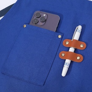 <span class=keywords><strong>Delantal</strong></span> de Cocina de Lona Gris de Alta Calidad con Logotipo Personalizado, <span class=keywords><strong>Delantal</strong></span> Ajustable con Tirantes Cruzados y Bolsillos Grandes para Mujeres y Hombres - Product Image 4