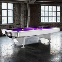 Table de billard multifonctionnelle en ardoise marbrée avec système de retour automatique des balles 8ft avec billard chinois pour les amateurs de sport