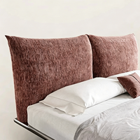 Lit double flottant Petal, luxe européen, revêtement en tissu, cadre en acier inoxydable, inclinable, taille king, matelas assorti gratuit, haut de gamme