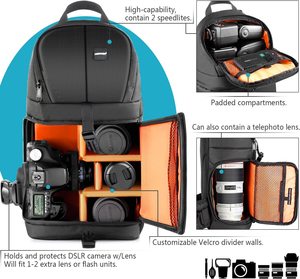 <span class=keywords><strong>Neewer</strong></span> sac à dos professionnel pour appareil photo N/C/S et autres appareils photo DSLR et objectif, trépied, autres accessoires - Product Image 5