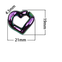 21x19mm ABS plastique acrylique UV placage amour coeur chaîne anneau boucle anneau ouvert acrylique chaînes torsadées lien perles chaîne de lunettes