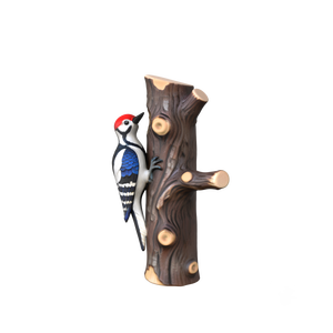 Nichoir en résine fait main en forme de souche d'arbre, ornement suspendu pour jardin, décoration de Noël extérieure, écologique, design mignon, mini - Product Image 1