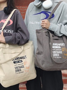 Sac à bandoulière en toile grande capacité pour étudiant, idéal pour le transport de livres, le tutorat, les cours, les trajets quotidiens et les voyages, avec fermeture éclair - Product Image 3