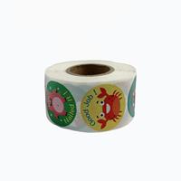 Rouleau d'autocollants récompense pour enfants, motifs requin, cochon, crabe, colorés, écologiques, autocollants décoratifs de motivation