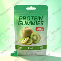 WELLBODY Gummies protéinés originaux végétaliens en sachet, Gummies protéinés pour la remise en forme et Gummies vitamines C, Gummies protéinés au lactosérum