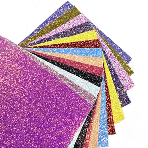 Mix Iridescent Color Chunky Glitter Faux Leather Fabric For Crafts Handbags Embroidery