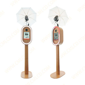 2025 Salsa Ovale Houtkleur Ipad Fotocabine Dslr Camera Instant Social Media Delen Voor Foto 'S En Video 'S Selfie Kiosk - Product Image 1