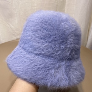 Wholesale Popular Top Hot Sale in Stock <strong>Cheap</strong> High Quality Unisex Plain Colorful Outdoor Winter Autumn pink Faux Fur <strong>Bucket</strong> <strong>Hat</strong> - Product Image 2