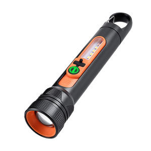 Portable <b>Rechargeable</b> <b>Flashlight</b> Led Zoomable Dual Light Source Camping Tactical Torch With Usb Charging Cable - Product Image 1