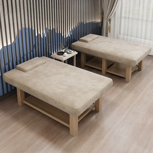 Table de massage moderne rembourrée avec cadre en bois, canapé de thérapie, mobilier de salon de traitement - Product Image 5