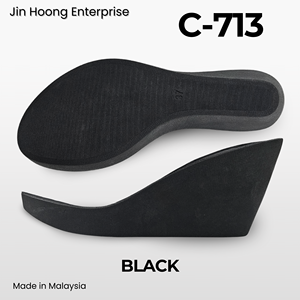 Jin Hoong Women's Durable Anti-Slip PVC <b>C</b>-713 Wedges 73mm Thick Black Outsole Water-Resistant Features - Product Image 3