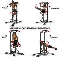 Barre De Traction Réglable Pull-up Squat Rack Extérieur Portable Pull up Bar and Dip Fitness Station Gym Home Workout