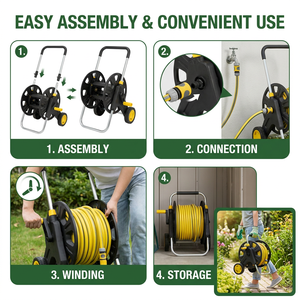 <span class=keywords><strong>Enrouleur</strong></span> de tuyau <span class=keywords><strong>d</strong></span>'<span class=keywords><strong>arrosage</strong></span> de jardin de 25 m sur chariot, support de rangement pour tuyau <span class=keywords><strong>d</strong></span>'eau, pour la maison, le lavage de voiture, l'irrigation et l'<span class=keywords><strong>arrosage</strong></span> - Product Image 5