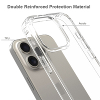 Coque de téléphone transparente en cristal anti-rayures pour iPhone 15 Pro 14 Plus 13 12 Mini 11 Pro XS Max XR 6 7 8 coque arrière rigide