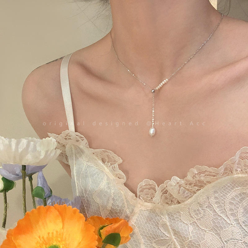 X1089 argent # irrégulière perle pendentif