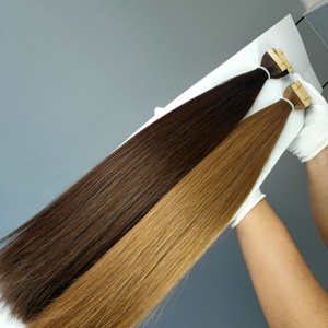 Extensiones de Cabello Humano Remy 100% de Dragonbeauty Factory, de 10 a 30 Pulgadas, de Alta Calidad, Color Marrón Natural, con Cinta Adhesiva Rusa - Product Image 2