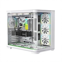 Boîtier d'ordinateur de jeu ATX Jungle Leopard AC-01 Mid Tower avec panneau latéral en verre trempé incurvé, façade en maille d'aluminium et USB