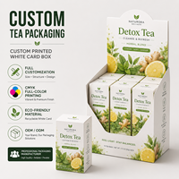 Boîte d'emballage en carton sur mesure pour thé premium, boîte de présentation pour thé détox, boîte en carton imprimée en couleur, prête à la vente au détail
