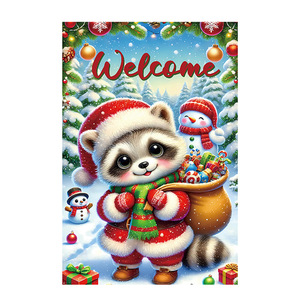 Bandera Decorativa Navideña para Jardín, Diseño de Escena Navideña con Santa Claus, Forma Triangular, Impermeable, Directo de Fábrica - Product Image 4