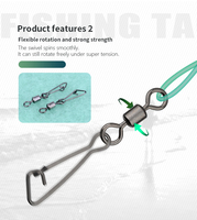 YONGMIAO Pivotant roulant avec crochet Snap Accessoires de pêche Crochet pivotant