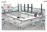 Bureau d'entraînement mobile sur roulettes pour salle de classe et salle de formation, bureau d'entraînement multifonctionnel commercial, table en métal pour étudiants