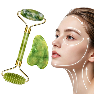 Outils de massage corporel et facial en jade naturel, germanium et quartz rose, rouleaux pour les yeux en jade blanc - Product Image 2