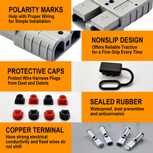 50A Panel Mount SB50 Recessed Plate Flush Fit With Cover Socket For 12-72V DC System <b>Battery</b> Quick Connect - Product Image 6