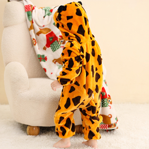 Mameluco de poliéster Michley 2025 Direct <span class=keywords><strong>Factory</strong></span>, diseño de Otoño de manga larga con cremallera y patrones de animales de leopardo para bebé - Product Image 3