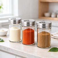 Bouteille à épices en verre de 100 ml et 120 ml, flacon à assaisonnement, pot à sel, poudre de piment, cumin, poivre avec couvercle en acier inoxydable – Approvisionnement direct usine