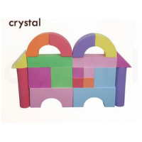 Nouvel ensemble de jouets en briques EVA imprimés en couleur personnalisée, design cristallin, jouets de construction éducatifs DIY pour enfants