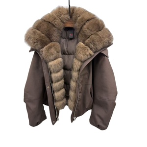 Nuovo Parka Invernale 2026 con Grande Collo in Pelliccia di Volpe, Giacca Corta in Piuma <span class=keywords><strong>d</strong></span>'<span class=keywords><strong>Oca</strong></span> Bianca per Donna, Ampia e Calda - Product Image 1