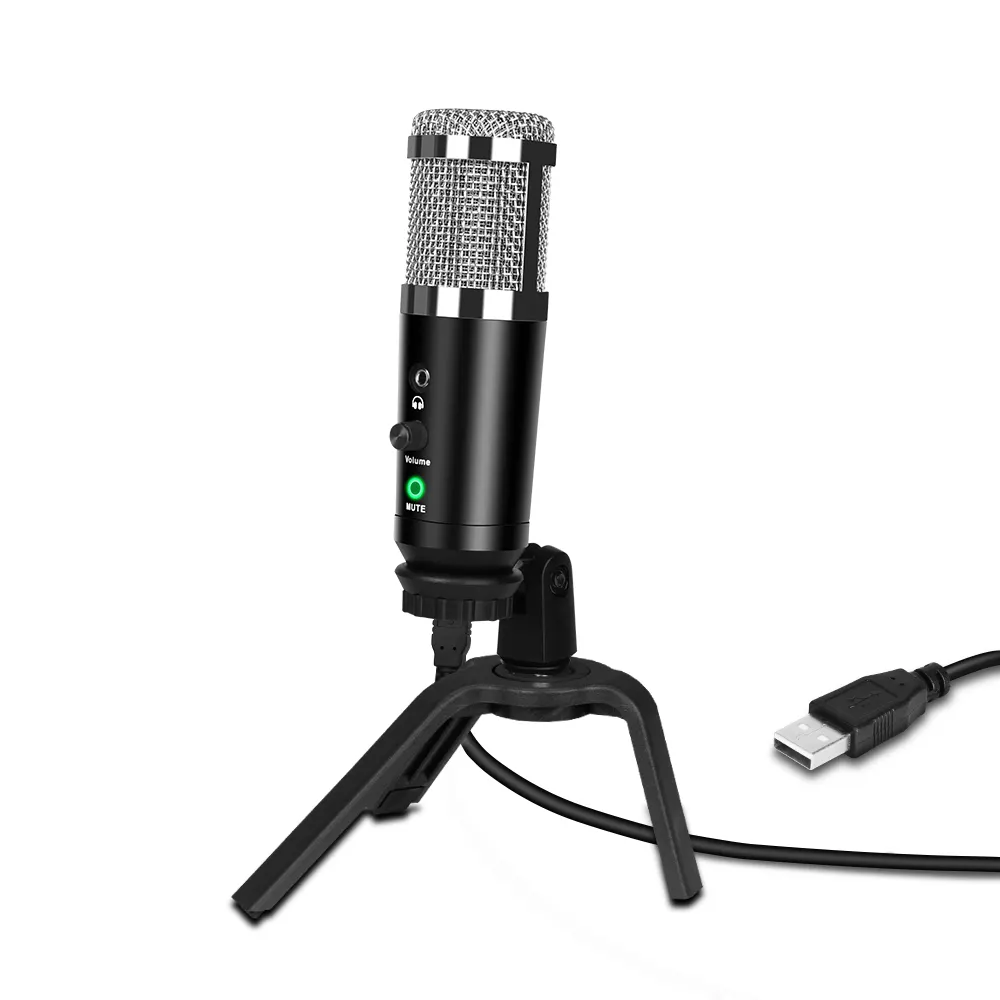 OEM A9 Mikrofon Studio Rekaman Suara Logam Profesional untuk Siaran Langsung Game