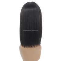 Nouveautés Perruque Bob Court sans Colle Cheveux 100% Naturels Lisses avec Raie Centrale et Tulle Transparent, Effet Bébé Cheveux, Qualité Premium