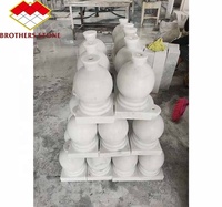 Moderne brillant Guangxi blanc marbre résistant à l'eau main courante colonne escaliers balcon décorations pour la maison à la main