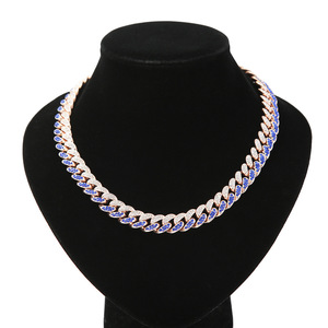 Collar Cubano Personalizado Estilo Hip Hop de 13MM con Dos Colores en Contraste para Hombre - Product Image 1