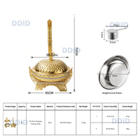 Plat de service chauffant de luxe doré 8QT en forme de lune avec couvercle suspendu pour hôtels, restaurants, mariages et réceptions