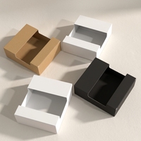 Boîte cadeau en gros en carton kraft blanc et noir, rectangulaire, avec fenêtre découpée, coins arrondis, ouverture supérieure, pour présentation, approvisionnement en vrac
