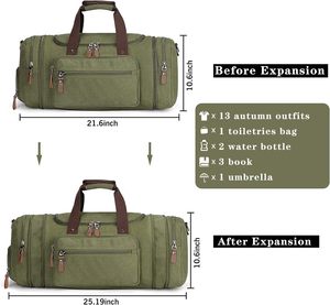 Échantillon gratuit Sac de voyage/sac de sport pliable grande capacité imperméable avec sac à chaussures de l'usine - Product Image 2