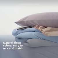 Parure de lit quatre pièces en coton pur 100 % pour l'été, qualité maternelle et infantile, couleur unie, avec drap-housse, housse de couette et taies d'oreiller