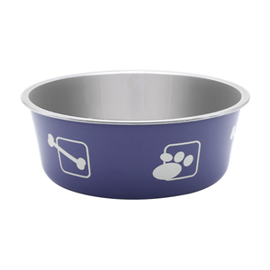 Base de goma antideslizante de doble pared aislado al vacío de acero inoxidable individual básico gato mascota perro comida y agua tazón de alimentación - Product Image 1