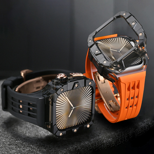 Disfruta de una Nueva y Elegante Modificación de Acero Inoxidable con Correa de Silicona para Apple Watch de 46 mm - Product Image 5