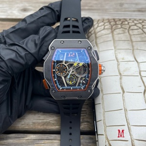 Luxury <b>Mechanical</b> Hollow Design Luminous Dial Hands 316L Stainless Steel case Rubber Strap Folding Clasp Men's <b>Mechanical</b> <b>Watch</b> - Product Image 3