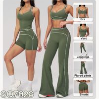 Ensemble de vêtements de sport pour femmes, 2 pièces, pour la gym, le fitness, le yoga, les entraînements, vêtements de sport pour femmes