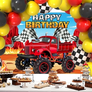 Racing Car Party Backdrop Fotografia De Aniversário Fontes Do Partido Grande Banner De Parede Para Decorações De Aniversário - Product Image 5